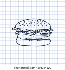 burger vector doodle sketch illustration