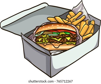 Burger vector drawing illustration