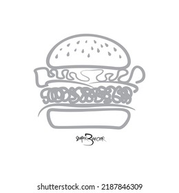 burger vector drawing, stylized image