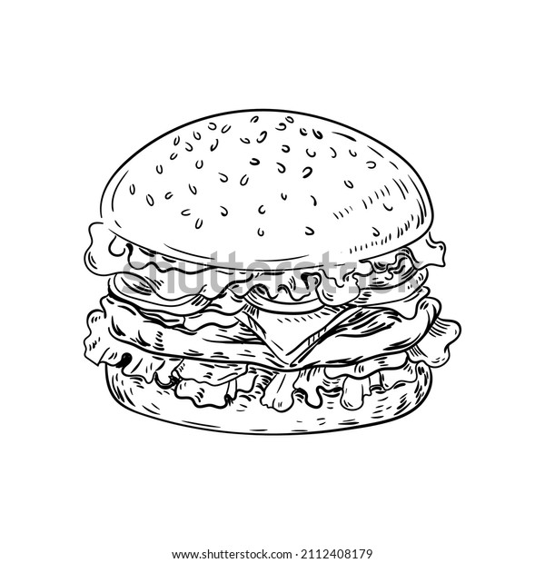 burger vector fast food
bun meat line