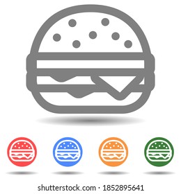 Burger vector, fast food logo in flat style
