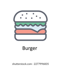 Burger  Vector      Fill outline Icons. Simple stock illustration stock