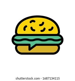 burger vector flat color icon 
