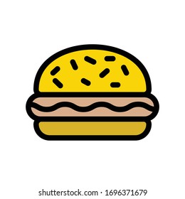 icono de color plano vectorial de la hamburguesa 