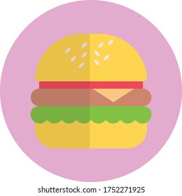 burger vector flat color icon 