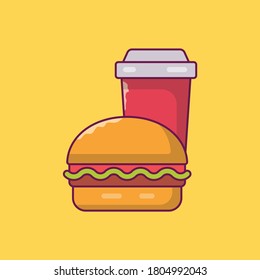 burger vector flat color icon