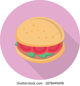 burger vector flat colour icon