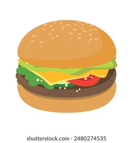 Burger vector flat design. Food icons.	