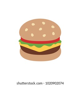 Burger vector, flat design, Illustration. Isolate on white background.