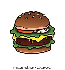 Burger vector flat design illustration