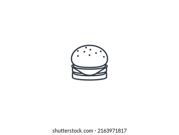 Burger vector flat emoticon. Isolated Hamburger emoji illustration. Burger icon