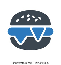 burger vector glyph color icon 