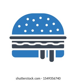burger vector glyph colour icon
