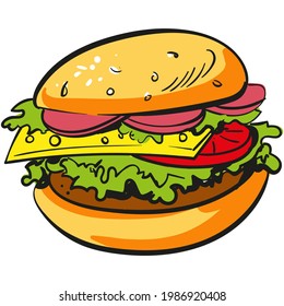 Burger-Vektorgrafik, Hamburger-Symbol, Schnellaufnahme