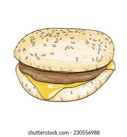 burger vector hand drawing 