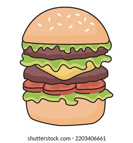 Burger vector icon for commercial use