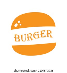 Burger vector icon, fast food logo symbol. Simple, flat design for web or mobile app