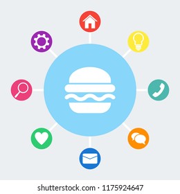 Burger vector icon. Fast food symbol. 