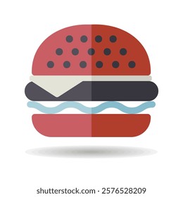 Burger vector icon. Fast food sign. Graph symbol for cooking web site and apps design, logo, app, UI