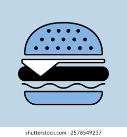 Burger vector icon. Fast food sign. Graph symbol for cooking web site and apps design, logo, app, UI