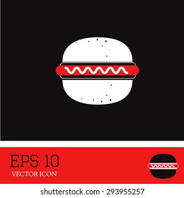 Burger vector icon. Fast food symbol. Junk food.