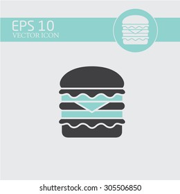 Burger vector icon. Fast food symbol. Junk food.