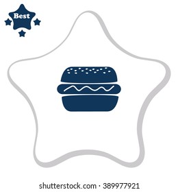 Burger vector icon. Fast food symbol. Junk.