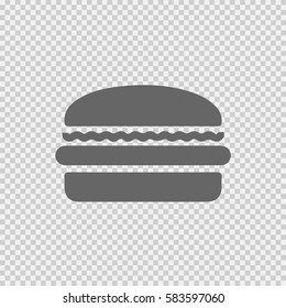 Burger vector icon. Fast food symbol. Vector illustration EPS 10 on transparent background.