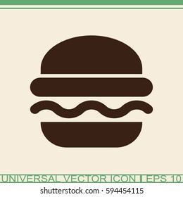 Burger vector icon. Fast food symbol. 