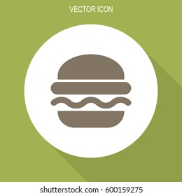 Burger vector icon. Fast food symbol. 