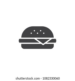 Burger vector icon. filled flat sign for mobile concept and web design. Cheeseburger or Hamburger simple solid icon. Take away fast food symbol, logo illustration. Pixel perfect vector graphics