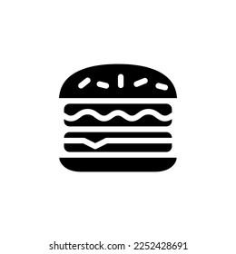 burger vector icon. food and beverage icon solid style. perfect use for icon, logo, illustration, website, and more. icon design glyph style