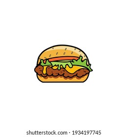 Vector de hamburguesas, cargador de iconos, logotipo de alimentos,