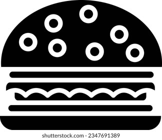 Burger Vector Icon Glyph Style
