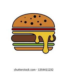 Burger Vector Icon Illustration Design