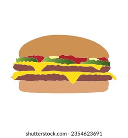 Burger vector icon illustration logo design.