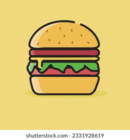 Burger vector icon illustration object 