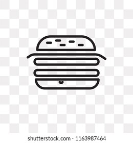 Burger vector icon isolated on transparent background, Burger logo concept