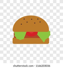 Burger vector icon isolated on transparent background, Burger logo concept