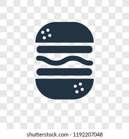 Burger vector icon isolated on transparent background, Burger transparency logo concept