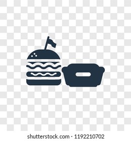 Burger vector icon isolated on transparent background, Burger transparency logo concept