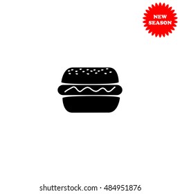 Burger vector icon isolated on white background.