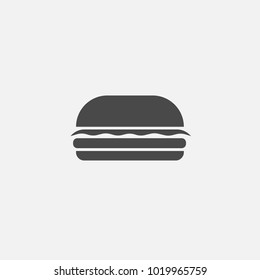 burger vector icon with meat ball and vegetables