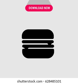 Burger Vector Icon, Meat Burger symbol. Simple, modern flat vector illustration for mobile app, website or desktop app 