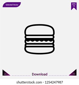 Burger vector icon. Modern, simple, isolated, flat best quality icon for web site designs or mobile apps. Vector illustration.