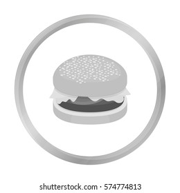 Burger vector icon in monochrome style for web