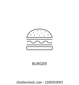Burger vector icon, outline style, editable stroke