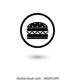 burger - vector icon with shadow