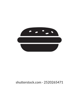 Burger vector icon, simple flat black illustration for web and app..eps