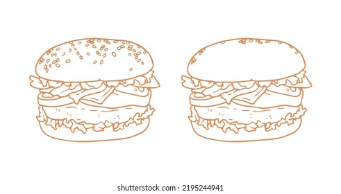 Burger  Vector Icon Symbol Template. Burger  Vector
